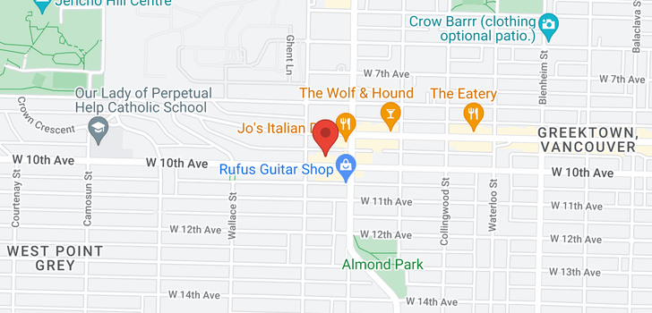 map of 104 3753 W 10TH AVENUE